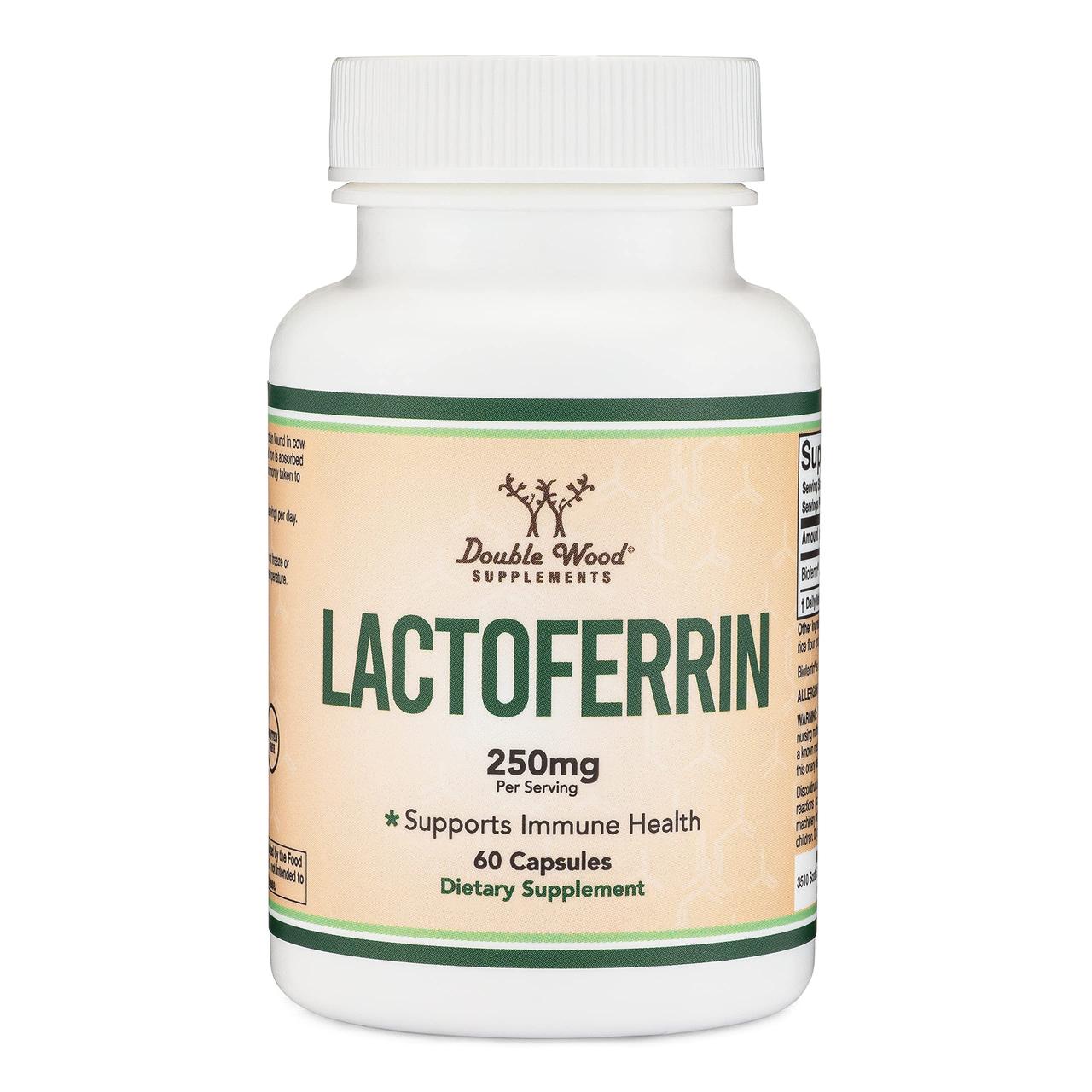 Лактоферин Double Wood Lactoferrin 250 mg, 60 capsules, фото 1