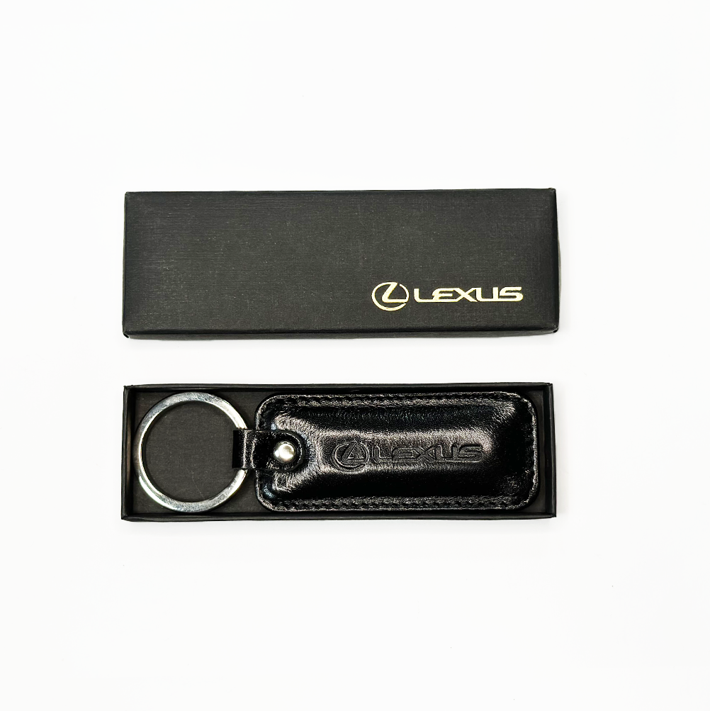 Шкіряний прямокутний брелок Lexus Black OT1100321L
