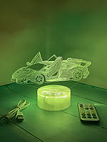 3d-лампа Ламборгини, подарок для фанатов спортивных автомобилей, светильник или ночник, 7 цветов и пульт