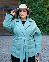 Женское демисезонное Пальто шикарный стильный кардиган Ткань: букле тедди Размер: 50-52 54-56 58-60 62-64