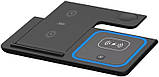 Бездротовий зарядний пристрій (док-станція) XO WX023 3-in-1 Wireless Charger Black, фото 4