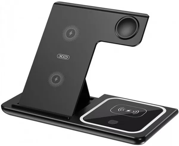 Бездротовий зарядний пристрій (док-станція) XO WX023 3-in-1 Wireless Charger Black