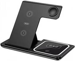 Бездротовий зарядний пристрій (док-станція) XO WX023 3-in-1 Wireless Charger Black