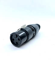 Гніздо Canon (xlr) 3pin, під шнур, корпус метал., чорне