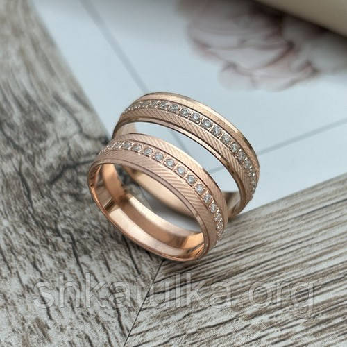 Обручки позолочені з фіанітами пара, фото 1