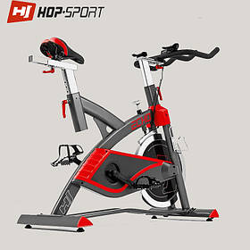 Спінбайк для дому механічний Hop-Sport HS-055IC Echo red з багатофункціональним кермом та навантаженням до 135 кг