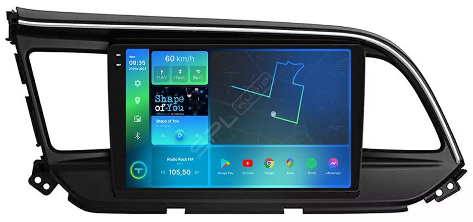 Штатна магнітола андроїд Hyundai Elantra 2019, Автомагнітола 2 дин 2/32, штатний головний пристрій хендай
