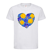 Белая детская футболка Я люблю Украину - сердце 1 (1-14-42-білий)