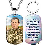 Подарок военному - кулон, жетон, брелок, медальон с Вашей фотографией и надписью