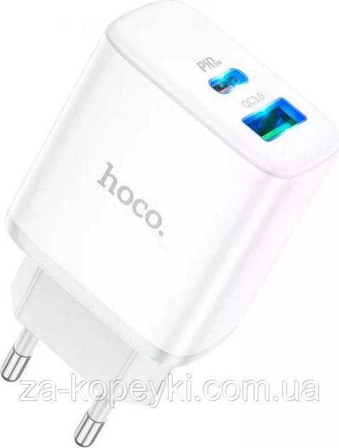 Мережевий зарядний пристрій Hoco C105A PD 20W White