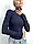 Жіночий синій гольф, демісезонна водолазка в рубчик, фото 8