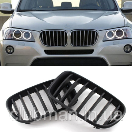 Решітка ноздрі BMW (БМВ) X3 series F25 (2010 - 2013)) - Чорний мат, фото 1
