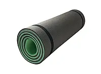 Каремат, коврик двухслойный универсальный для похода и туризма 1800х600х120 мм Зеленый/Черный