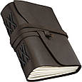 Шкіряний блокнот на подарунок щоденник темно-коричневий 17.6*13.5 см в лінію, фото 3