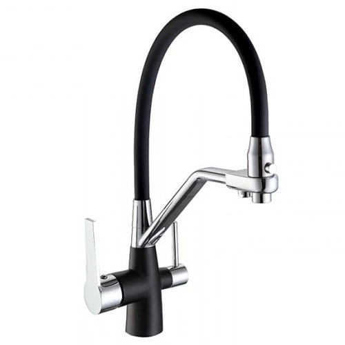 Змішувач для кухні із краном для фільтрованої води PLATINUM LN077 чорний латунь 176113 PLS-A39910, фото 1