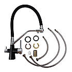 Змішувач для кухні із краном для фільтрованої води PLATINUM LN077 чорний латунь 176113 PLS-A39910, фото 2