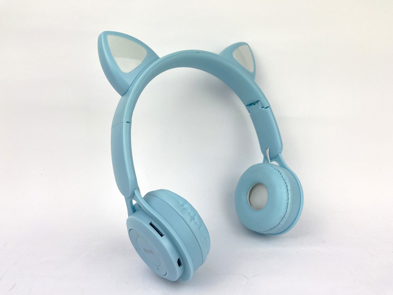 Дитячі Бездротові навушники LED з котячими вушками Wireless headSet Cat KWY-08 Блакитні