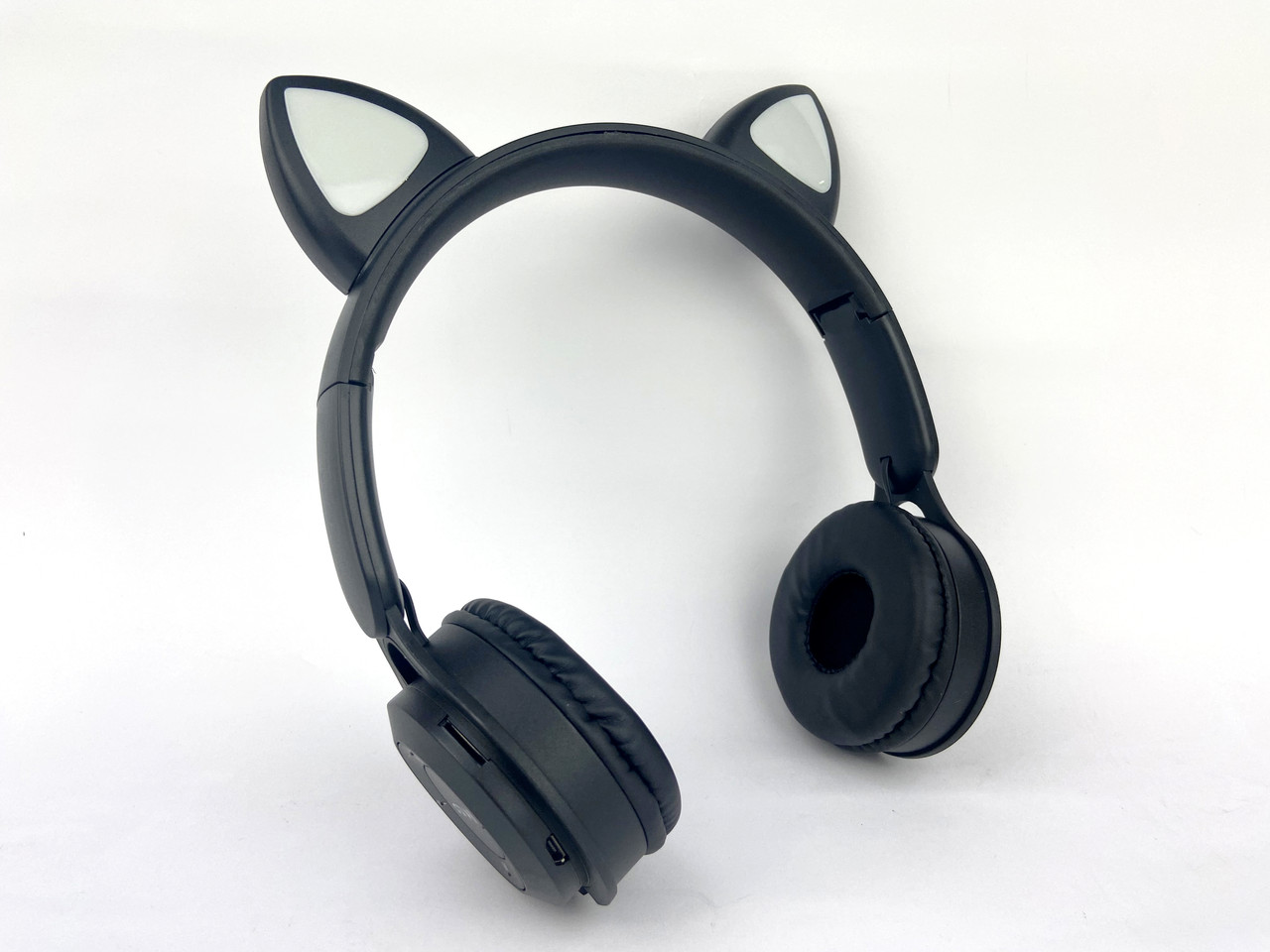 Дитячі Бездротові навушники LED з котячими вушками Wireless headSet Cat KWY-08 Чорні