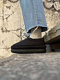 Уги жіночі Ugg Maxi Clog Black чорні з хутром овчина теплі капці короткі стильні, фото 5