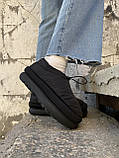 Уги жіночі Ugg Maxi Clog Black чорні з хутром овчина теплі капці короткі стильні, фото 3