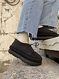 Уги жіночі Ugg Maxi Clog Black чорні з хутром овчина теплі капці короткі стильні, фото 7