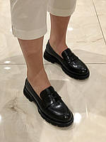 Классические лоферы женские из натуральной кожи туфли черные PY358A-50A Anemone 2886 37, Черный
