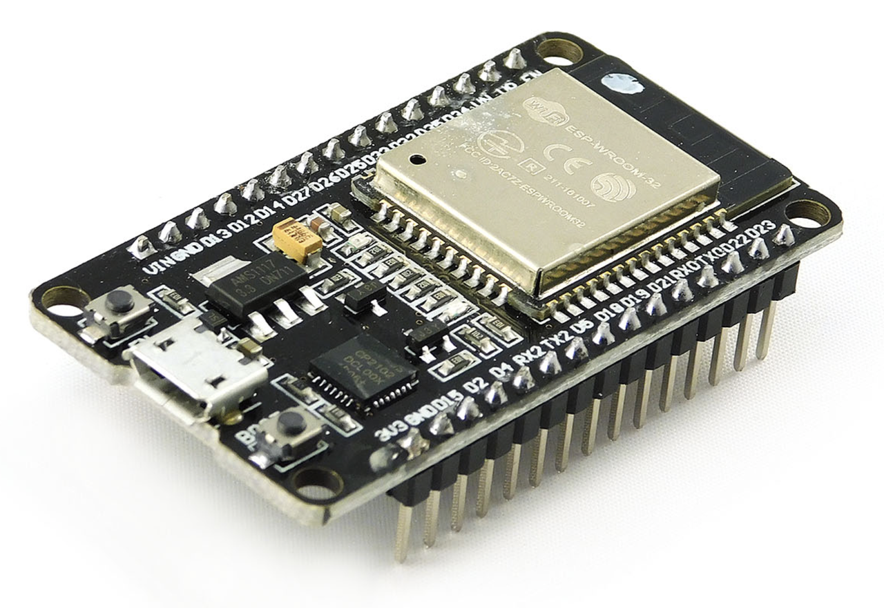 Модуль плата розробника ESP32-WROOM-32 CP2102 WIFI+Bluetooth 2в1, 2,4ГГц, 30pin, micro USB, контакти розпаяні