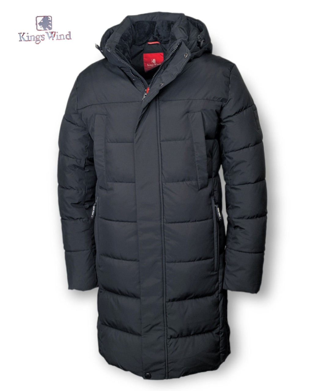 Чоловіча тепла зимова куртка Kings Wind, чоловічі зимові куртки. Пуховик чоловічий зима. Чоловічий одяг, фото 1