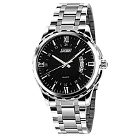 Мужские наручные часы Skmei 9069 Серебристые с черным