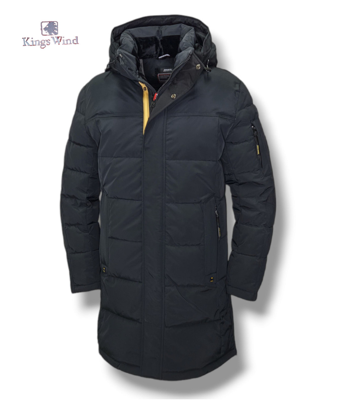 Чоловіча тепла зимова куртка Kings Wind, чоловічі зимові куртки. Пуховик чоловічий зима. Чоловічий одяг, фото 1