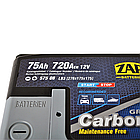 Автомобільний акумулятор ZAP Carbon EFB 75Ah 720A R+ (575 08), фото 3