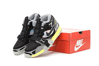 Чоловічі зимові кросівки Nike Air Trainer 1SP Winter Grey (Сірі) Найк Аір Треїнер текстиль тепле хутро В'єтнам