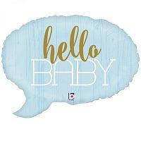 Шар фольгированный (24") Фигура Облако Hello Baby Мальчик, 1 шт. в упак, Grabo