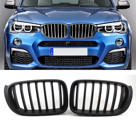 Решітка ноздрі BMW (БМВ) X3 series (F25) 2014-2017 LCI, X4 series (F26) 2014-2018  Чорний матовий (DA-21162)
