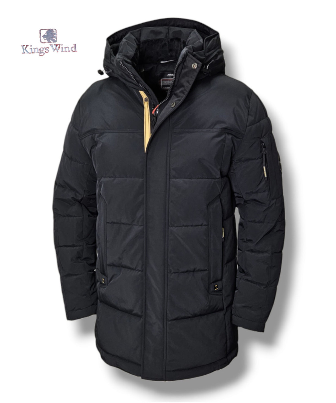 Чоловіча тепла зимова куртка Kings Wind, чоловічі зимові куртки. Пуховик чоловічий зима. Чоловічий одяг, фото 1