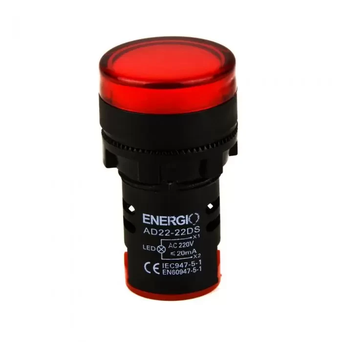 Індикатор ENERGIO AD22-22DS 220В AC червоний