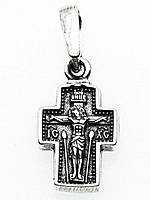 Серебряный крест с Распятием Казанская Икона Божей Матери Молитва Да Воскреснет Бог