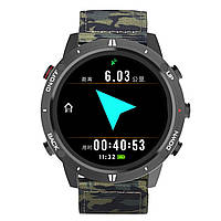 Мужские тактические водонепроницаемые часы SunRoad G5 GPS с компасом, барометром, пульсометром Camouflage