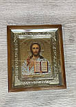 Ікона Спаситель в дерев’яному кіоті під склом, фото 2