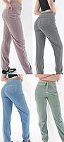 Джоггеры женские M/L,XL/2XL Штаны свободные на резинке джинс Ласточка голубой, розовый