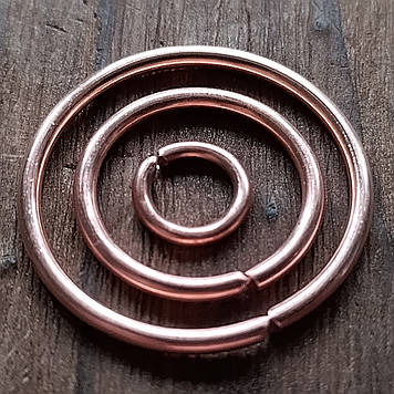 Мідні з'єднувальні кільця з дроту 2.0 мм, кільце 25 мм