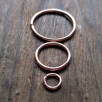 Мідні з'єднувальні кільця з дроту 2.0 мм, кільце 18 мм