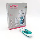 Епілятор VGR V-700 4в1 з 4 змінними насадками / Бездротовий жіночий епілятор з підсвічуванням, фото 10