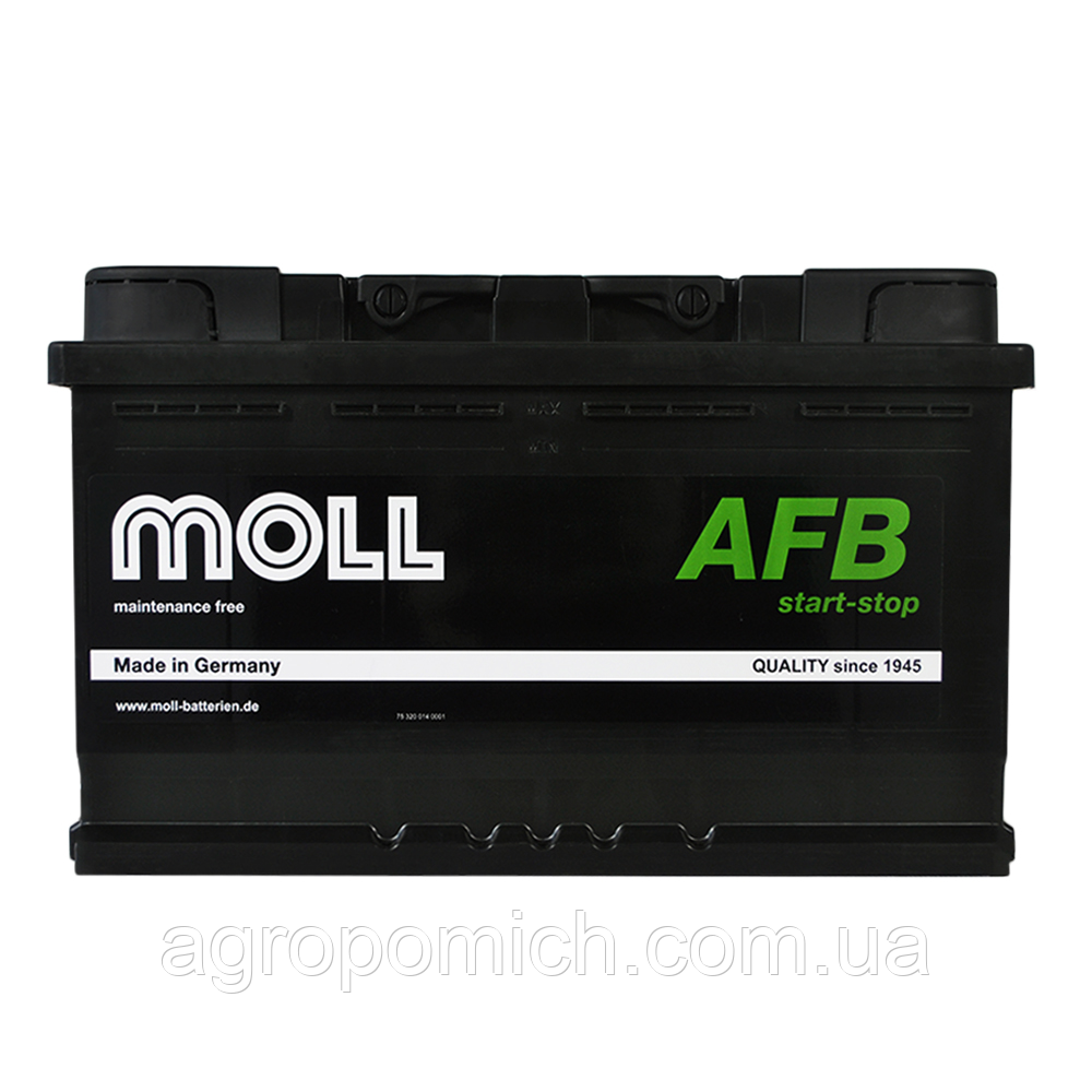 Автомобільний акумулятор MOLL AFB (L4) start/stop 86 Ah 820A R+ (правий +), фото 1
