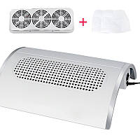 Витяжка 858-5 настільна для манікюру на 3 вентилятори, 60W