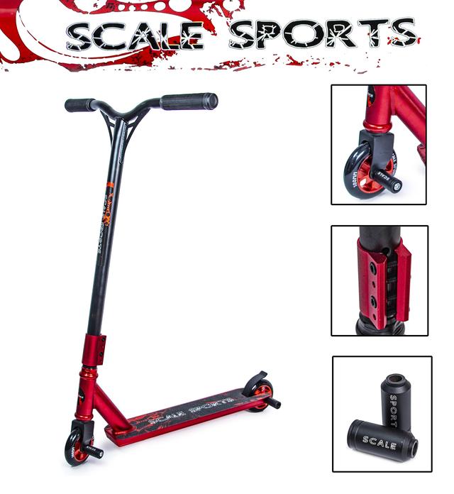 Трюковий самокат + пегги Scale Sports STORM. Підшипники Abec-9. Чорно-червоний колір