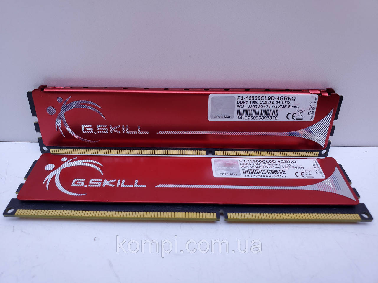 Оперативна пам'ять DDR3 8GB G.SKILL (KIT 2x4GB, DDR3 1600Mhz PC3-12800, б/у)