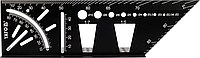 Кутник алюмінієвий стереометричний 3D YATO 150х 70х 215 мм з транспортиром і шаблонами отворів [10]