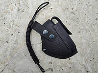 Кобура для ПМ Макарова поясная чёрная с чехлом подсумком под магазин + шнур страховочный 981 SAG