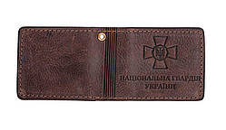 Обкладинка на документи шкіряна Національна Гвардія України (коричневий) SAG